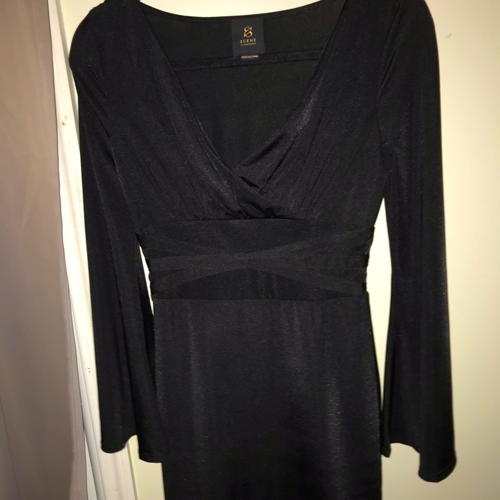 Scene Black Bell Sleeve Dress